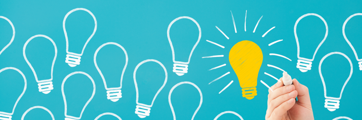 hand drawn lightbulbs with hand