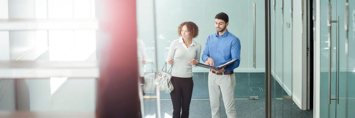 people in an empty office